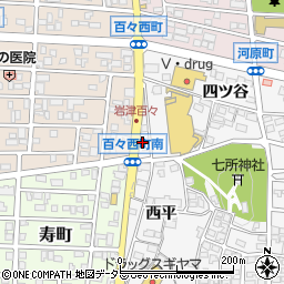 愛知県岡崎市百々町青木周辺の地図