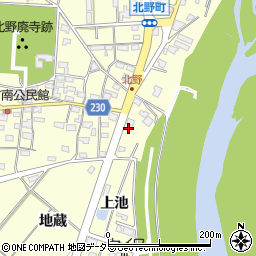 愛知県岡崎市北野町東山34周辺の地図