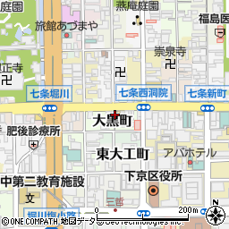 中村被服工業株式会社　七条直販店周辺の地図