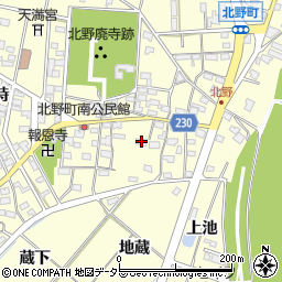 愛知県岡崎市北野町東山160周辺の地図