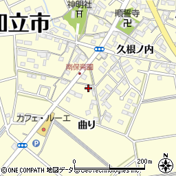 愛知県知立市八ツ田町（曲り）周辺の地図