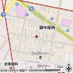 愛知県岡崎市橋目町御小屋西周辺の地図
