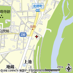 愛知県岡崎市北野町東山22周辺の地図
