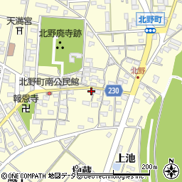 愛知県岡崎市北野町東山164周辺の地図