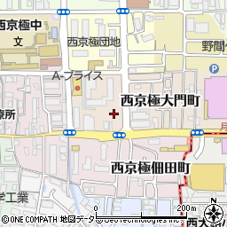 京都府京都市右京区西京極大門町周辺の地図