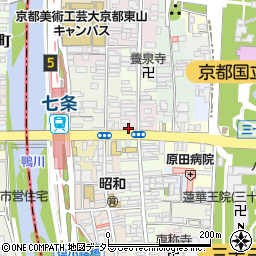 七條　甘春堂周辺の地図