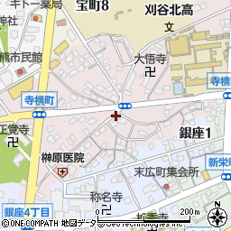 中日新聞刈谷南部専売所問合せ用周辺の地図
