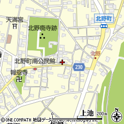 愛知県岡崎市北野町東山144周辺の地図