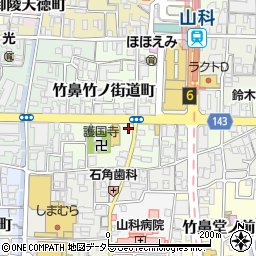京都府京都市山科区竹鼻竹ノ街道町周辺の地図