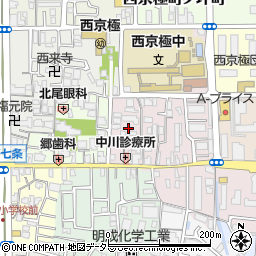京都府京都市右京区西京極東町周辺の地図