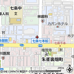 株式会社ユニス　七条七本松サービスステーション周辺の地図