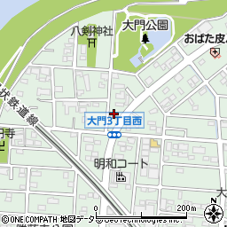 上大門公民館周辺の地図