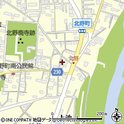 愛知県岡崎市北野町（東山）周辺の地図