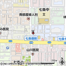 京都府京都市下京区西七条北東野町周辺の地図