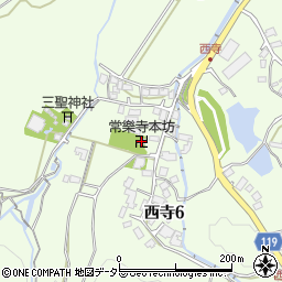 常樂寺本坊周辺の地図