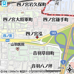 京都府京都市山科区四ノ宮泓周辺の地図