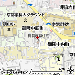 京都市御陵市営住宅周辺の地図