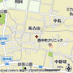愛知県知立市西中町祐古山周辺の地図