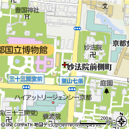 京都府京都市東山区妙法院前側町周辺の地図