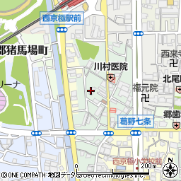 京都府京都市右京区西京極西川町周辺の地図