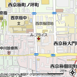 Ａプライス西京極店周辺の地図