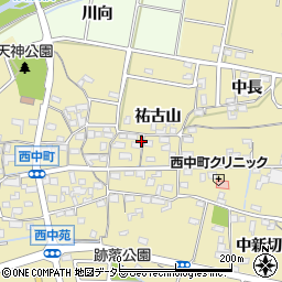 愛知県知立市西中町周辺の地図
