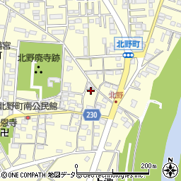 愛知県岡崎市北野町東山104周辺の地図