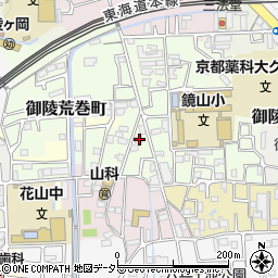 京都府京都市山科区御陵血洗町28周辺の地図