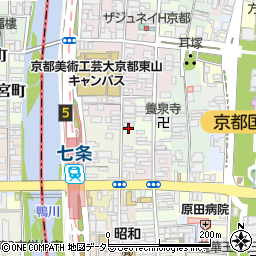 京都府京都市東山区下堀詰町256周辺の地図