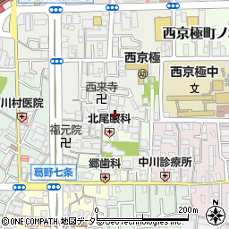 京都府京都市右京区西京極北裏町20周辺の地図