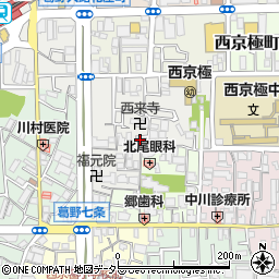 京都府京都市右京区西京極北裏町21周辺の地図