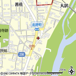 愛知県岡崎市北野町東山45周辺の地図