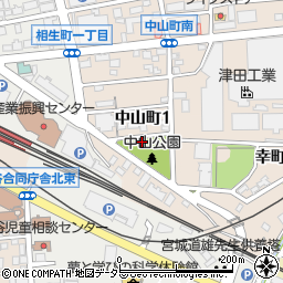 中山公園トイレ周辺の地図