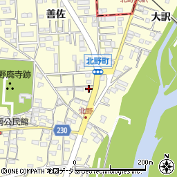 愛知県岡崎市北野町東山197周辺の地図