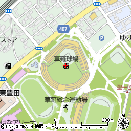 静岡県草薙総合運動場硬式野球場周辺の地図