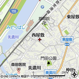 愛知県知多市新知西屋敷周辺の地図
