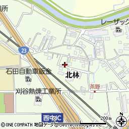 愛知県知立市新林町北林周辺の地図