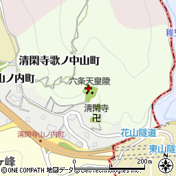 京都府京都市東山区清閑寺歌ノ中山町周辺の地図