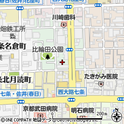 ライジングコート京都西院フロンティア２周辺の地図