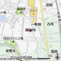 愛知県知多郡東浦町森岡岡田川周辺の地図