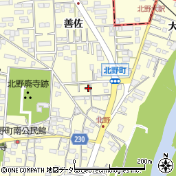 愛知県岡崎市北野町東山188周辺の地図