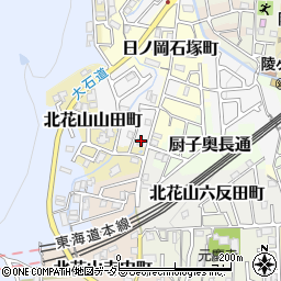 京都府京都市山科区御陵岡ノ西町28周辺の地図