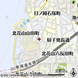 京都府京都市山科区御陵岡ノ西町28周辺の地図