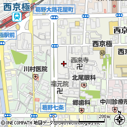 京都府京都市右京区西京極北裏町周辺の地図