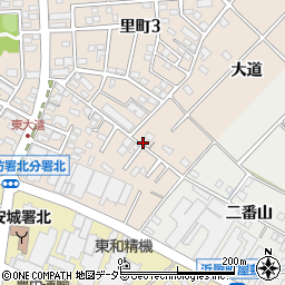 愛知県安城市里町大道3周辺の地図