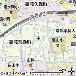 京都府京都市山科区御陵荒巻町7-23周辺の地図