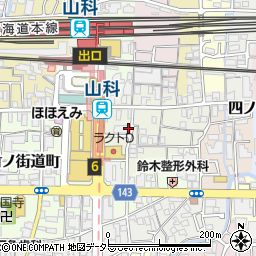 京都府京都市山科区安朱南屋敷町周辺の地図