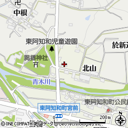 愛知県岡崎市東阿知和町北山周辺の地図