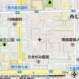 京都府京都市下京区西七条市部町周辺の地図