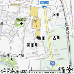愛知県知多郡東浦町森岡一町田17周辺の地図